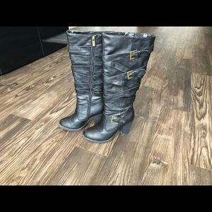 Black knee high boots